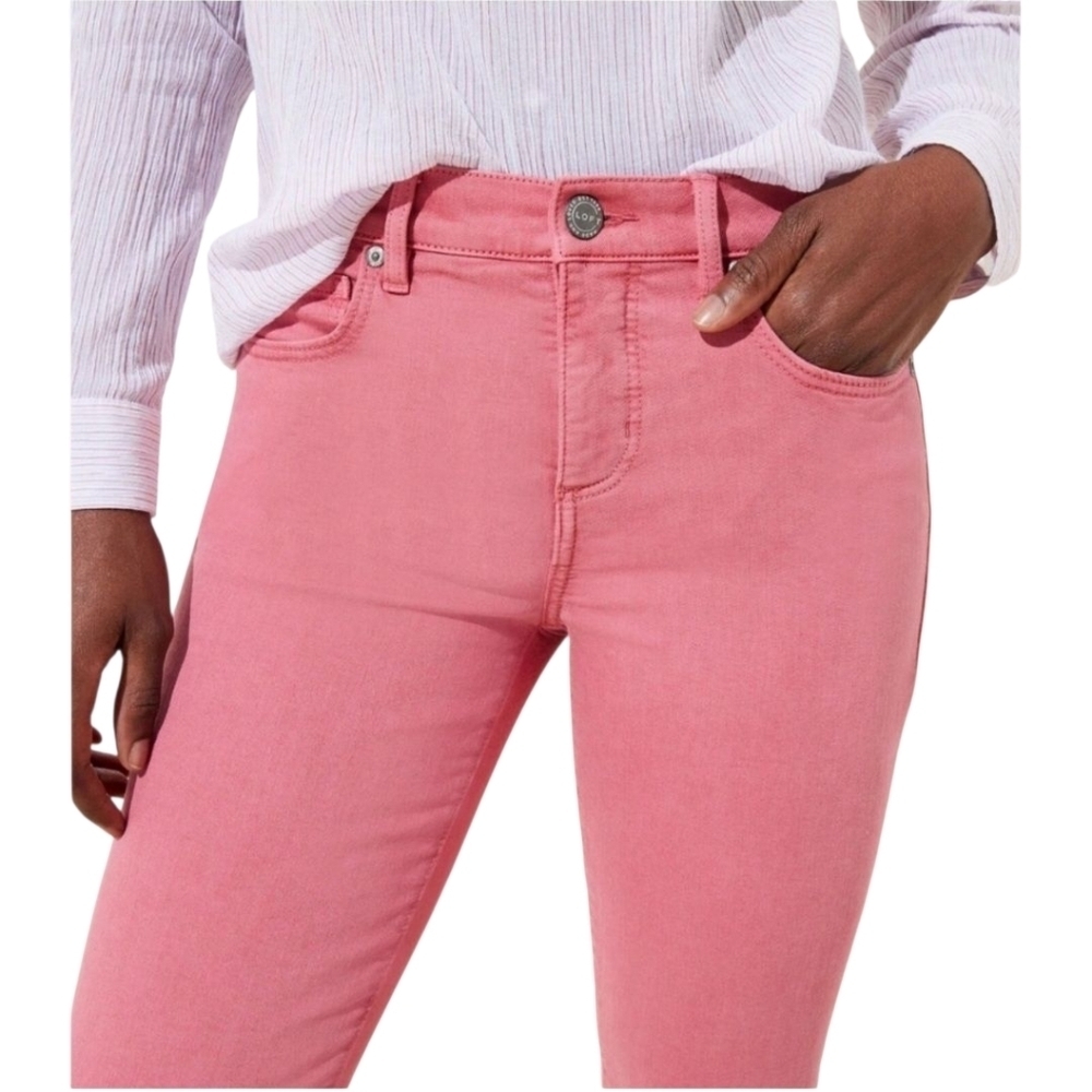 LOFT Modern Skinny Crop Jeans Pink Size 27 / 4 - Picture 13 of 16